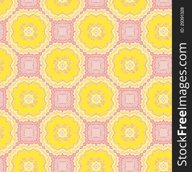 Seamless Pattern With Yellow Flowers