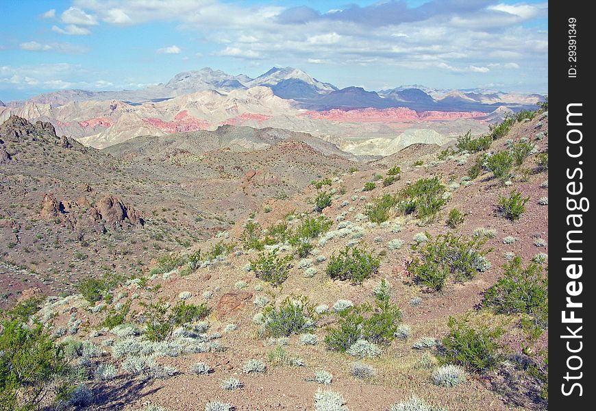 View of Bowl of Fire from the Hamblin Peak area near Lake Mead, Nevada.