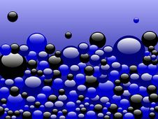 Black And Blue Bubbles On Blue Stock Photos