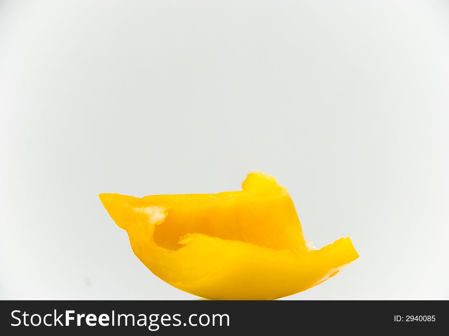 yellow pepper on the plate.close up.