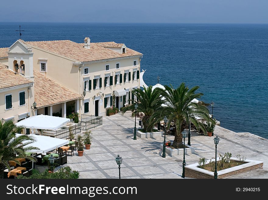 Exotic greek house near sea shore. Exotic greek house near sea shore