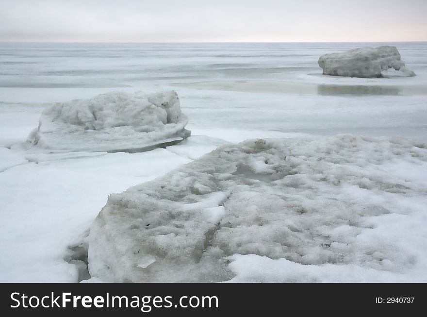 Winter Ice Sea.white Ice