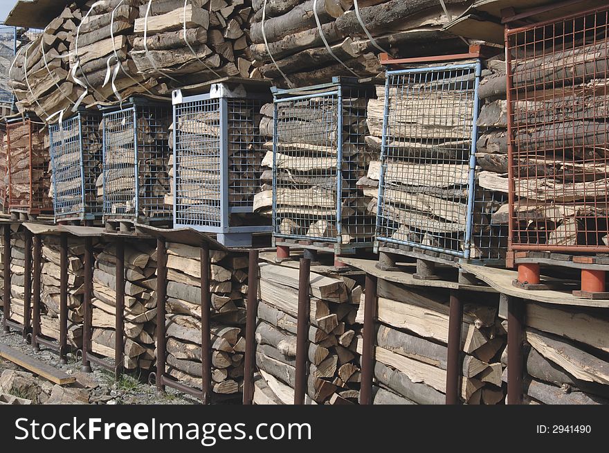 A lot of firewood at a woodseller