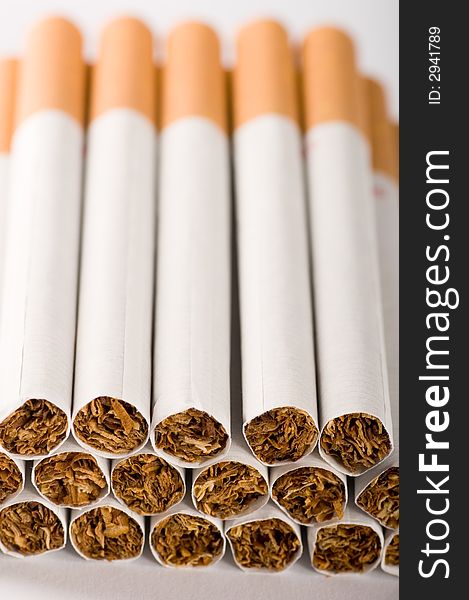 A bunch of cigarettes close up