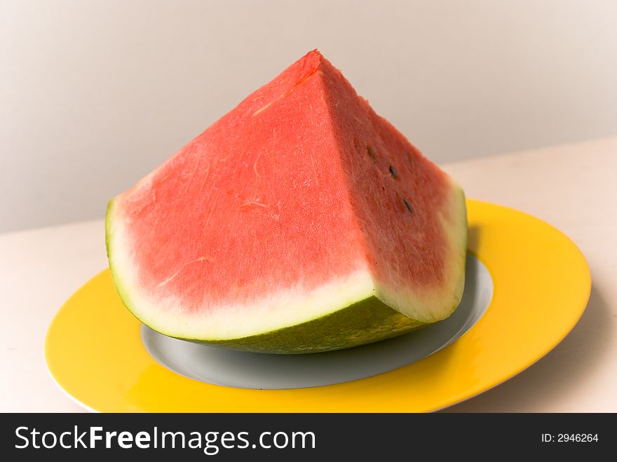 Watermelon  On The Plate,close