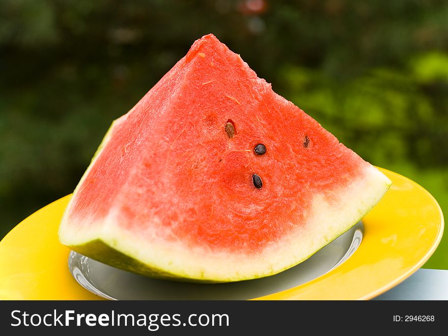 Watermelon  On The Plate,close