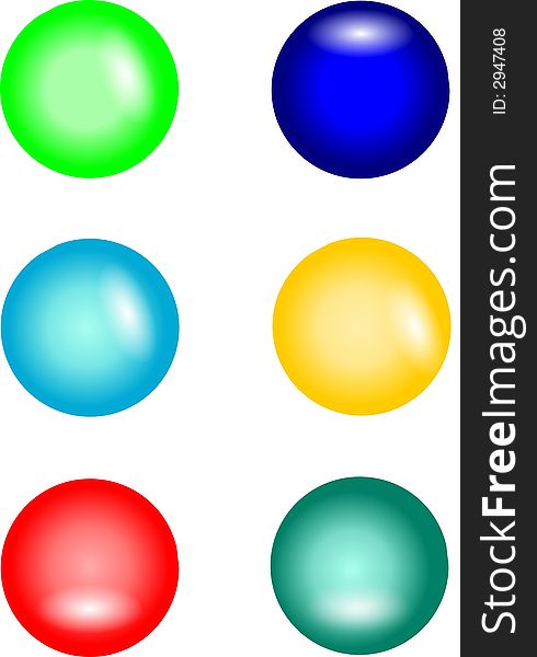 Vector illustration of colourful buttons on white background