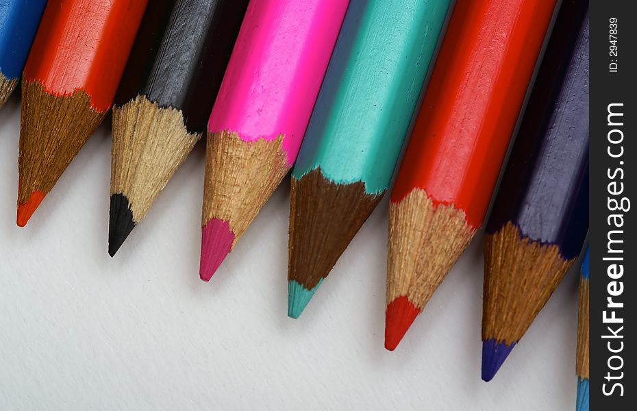 Close up of colorful crayon. Close up of colorful crayon