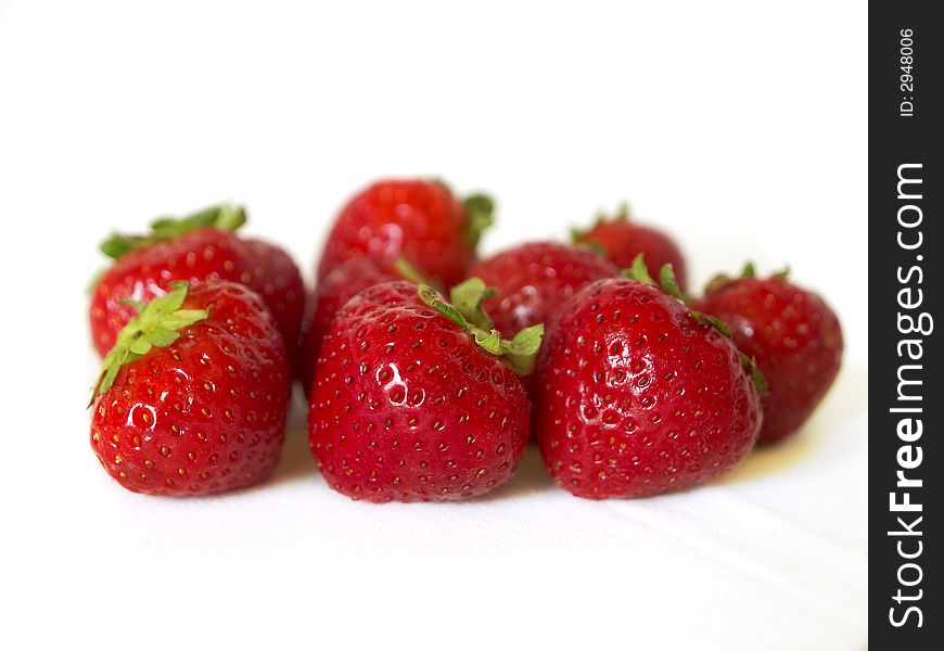 Strawberries isolated on the white background
