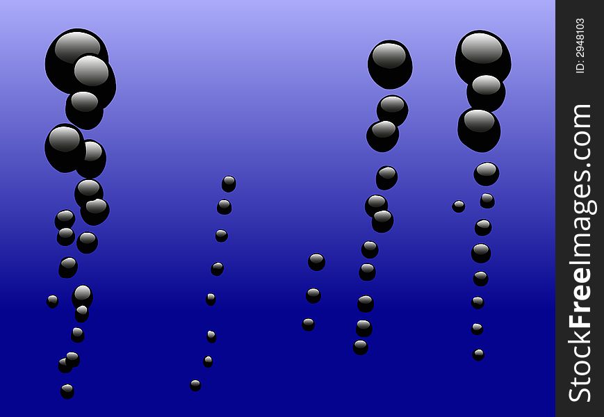 Black Bubbles rising on a Blue background - Ideal background or backdrop. Black Bubbles rising on a Blue background - Ideal background or backdrop