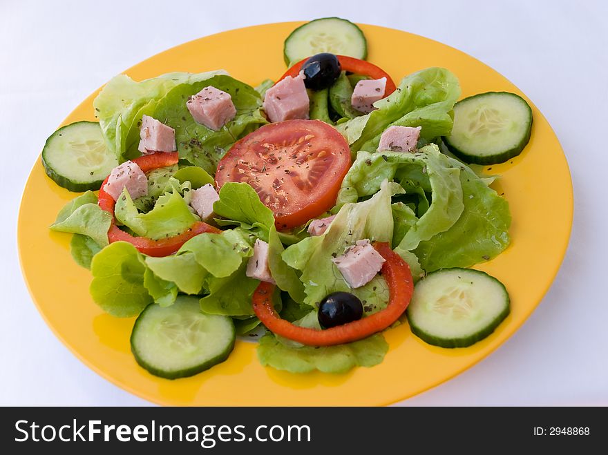 Fresh ham salad,croutons,lettuce,tomato,ect. Fresh ham salad,croutons,lettuce,tomato,ect.