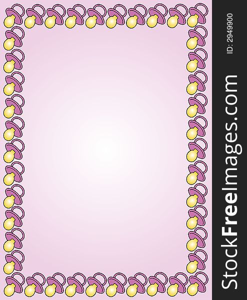 Frame with a lightpink gradient background and a border out of blue babysoothers. Usefult for advertisement, offers, greetings and so on. This file is also available as EPS_file. Frame with a lightpink gradient background and a border out of blue babysoothers. Usefult for advertisement, offers, greetings and so on. This file is also available as EPS_file