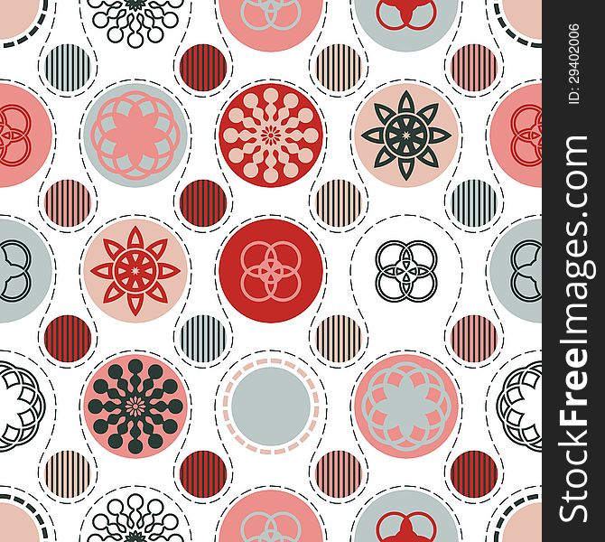 Seamless background with different circles design. Seamless background with different circles design
