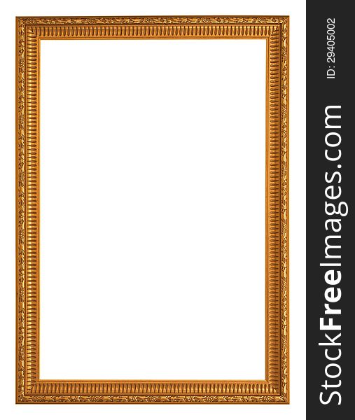 Yellow metal frame on a white background. Yellow metal frame on a white background.