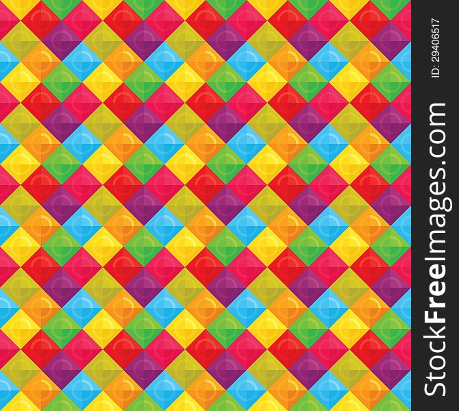 Vector seamless geometric multicolor pattern