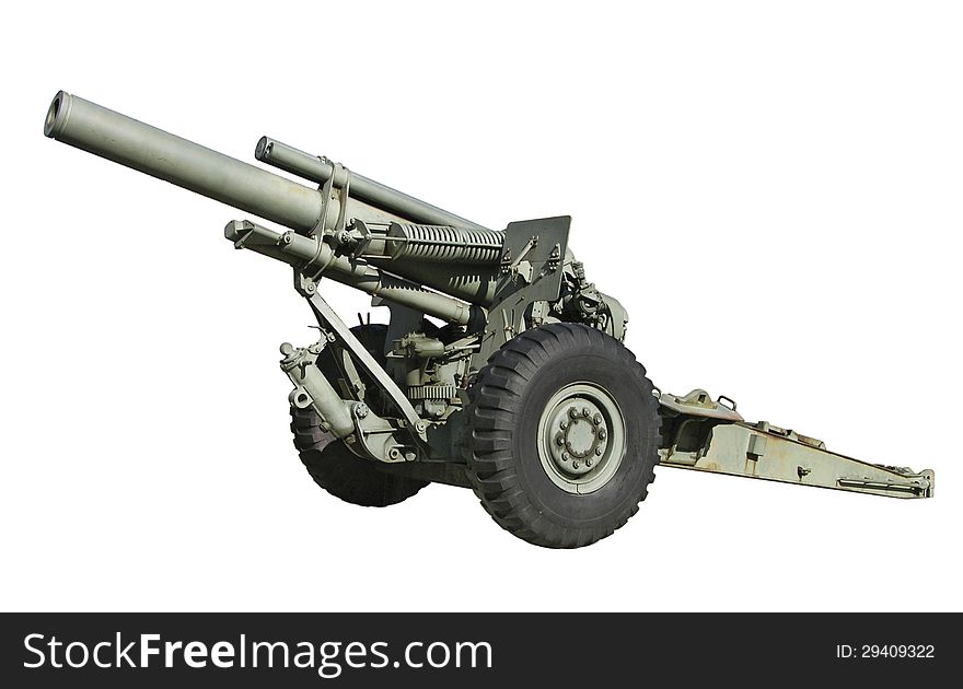 Photo of an old artillery gun.