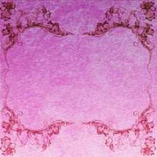 Pansy Floral Frame Against Pink Floral Background Royalty Free Stock Image