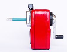 Red Pencil Sharpener Royalty Free Stock Images