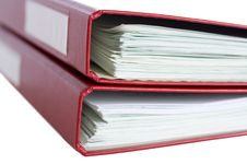 Stack Of Red Folders With Papers Stock Photo Stack Of Red Folders With Papers Stock Photo