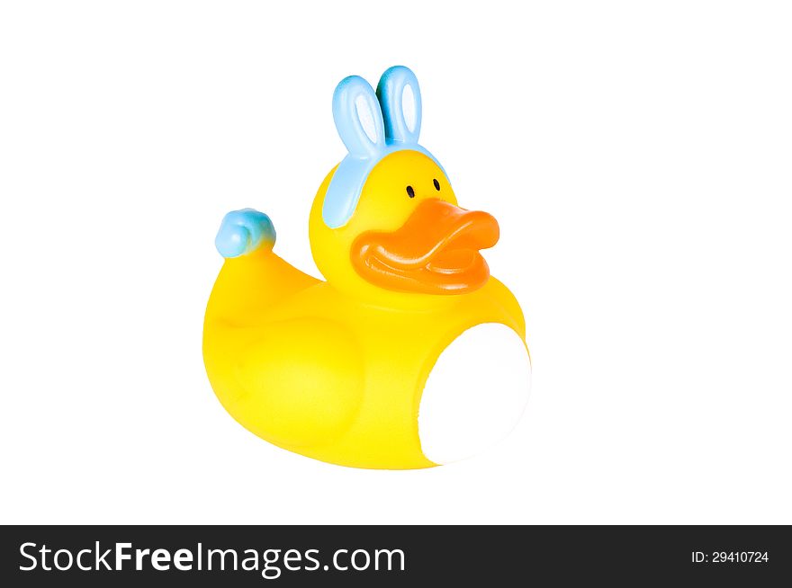 Rubber Ducky Boy Dressed As Easter Bunny