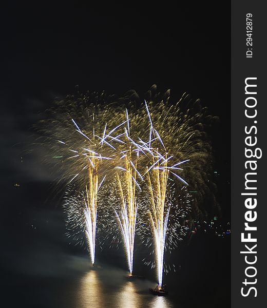 Fireworks On Victoria Harbor