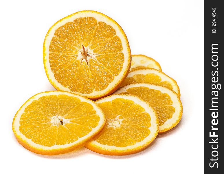 Orange on a white background . Orange on a white background .