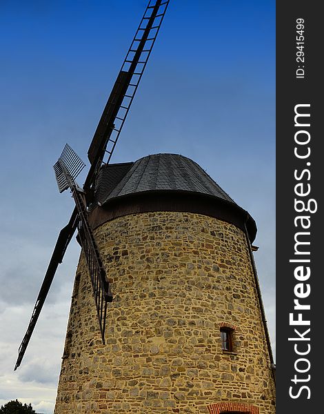 a historic windmill from stones in Warnstedt