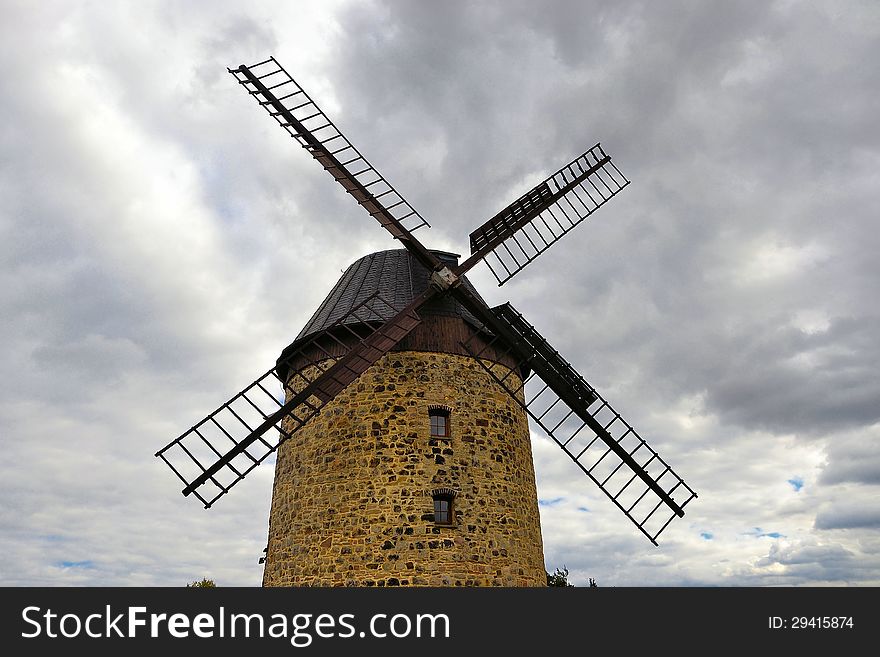 A historic windmill from stones