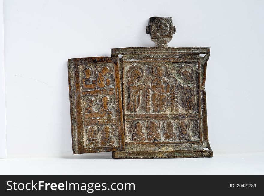 Copper icon. Found in the middle of the 20th century in the Moscow region