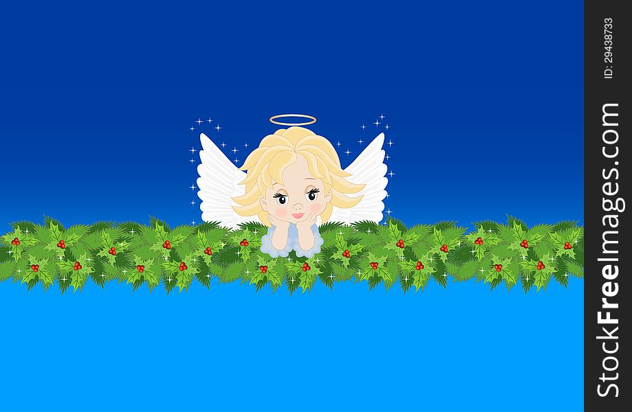 Greeting card with an angel for different holidays