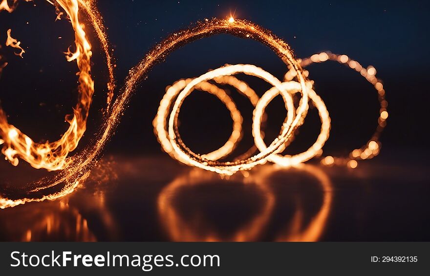 A fiery ring in the night sky, creating a spectacular display of light and heat