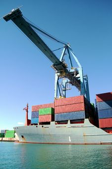 Container Ship And Crane Royalty Free Stock Images