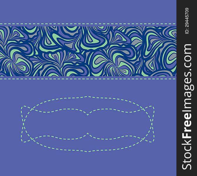 Abstract pattern with stripe of purple-blue floral design. Abstract pattern with stripe of purple-blue floral design.