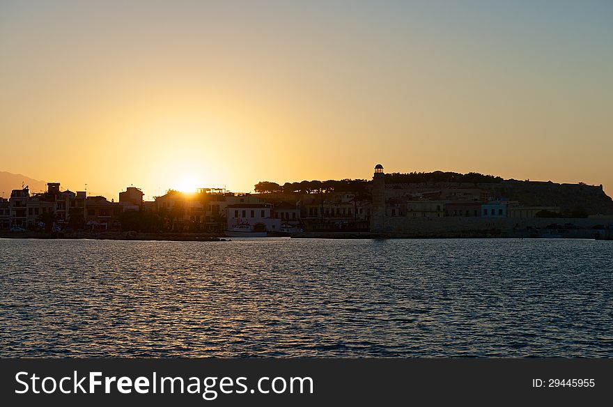 Sunset over Rethymno