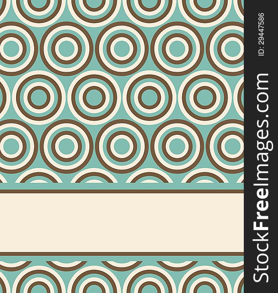 Template for invitation or card design with fashion geometrical pattern in retro colors. Template for invitation or card design with fashion geometrical pattern in retro colors.