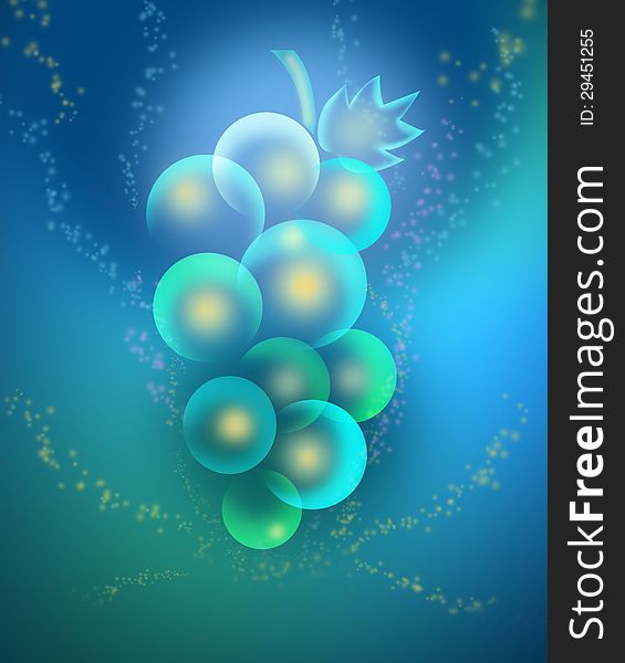 Abstract grapes and light background. Abstract grapes and light background
