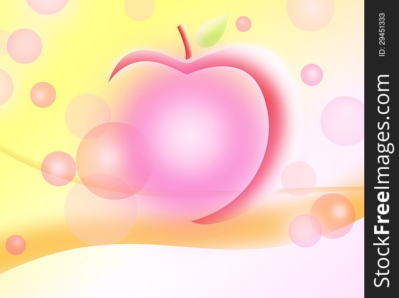 Red apple and pink bokeh abstract light background. Red apple and pink bokeh abstract light background.