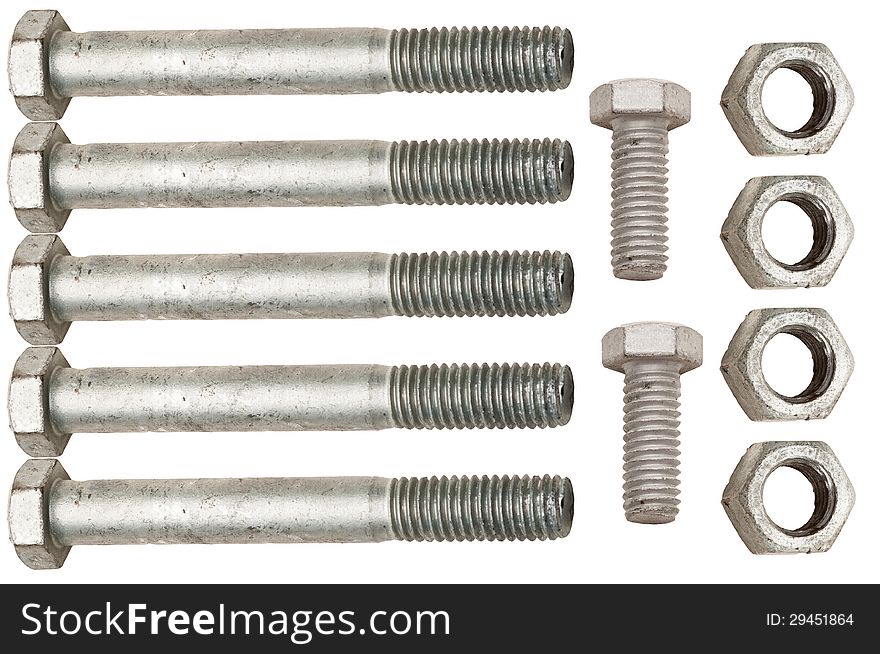 Galvanized nuts and bolts