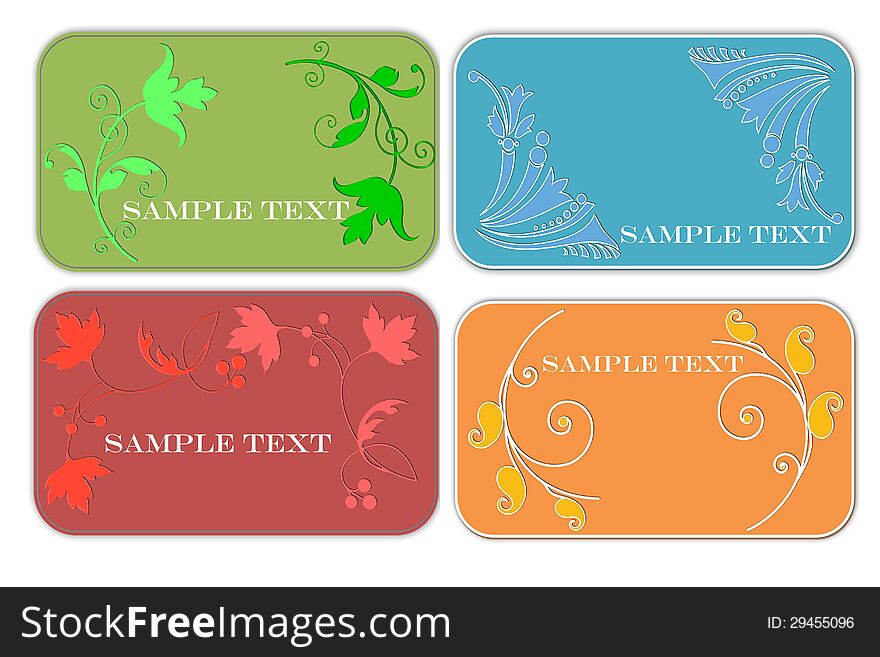 Set of four modern business cards