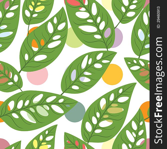 Vector seamless pattern with leafs. Vector seamless pattern with leafs