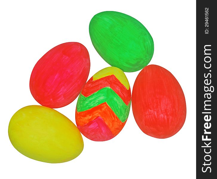 Group of easter eggs on vivid colors. Group of easter eggs on vivid colors