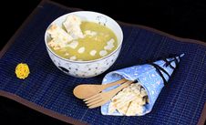 Fresh Potato And Corn Cream Soup Stock Photos