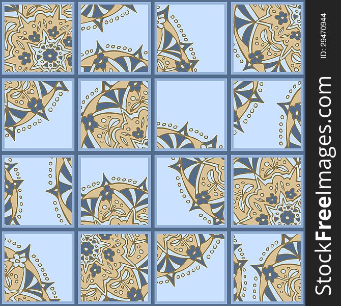 Seamless Tiles With Hand Drawn Ornament