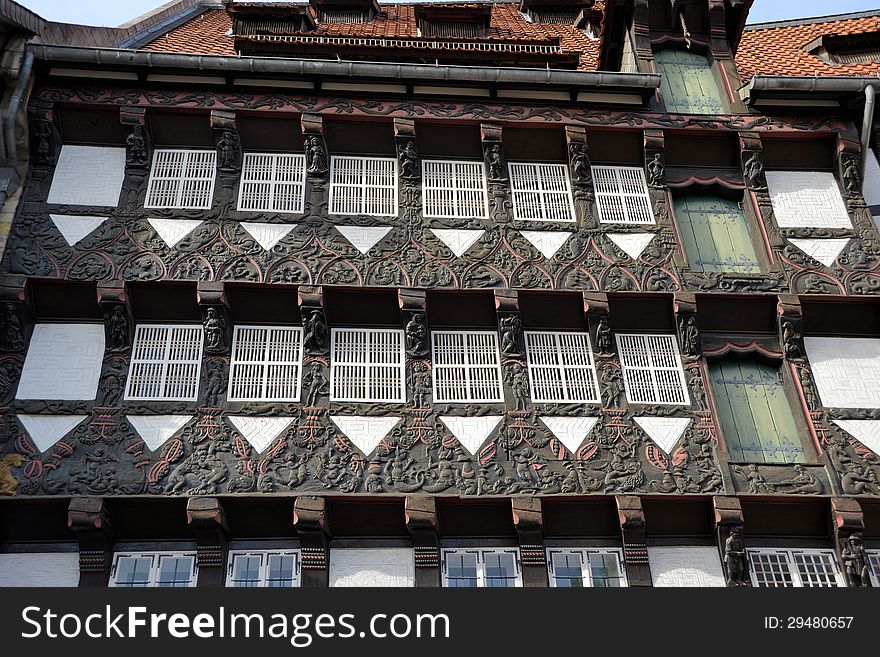 A half-timbered house in the center of Brunswick