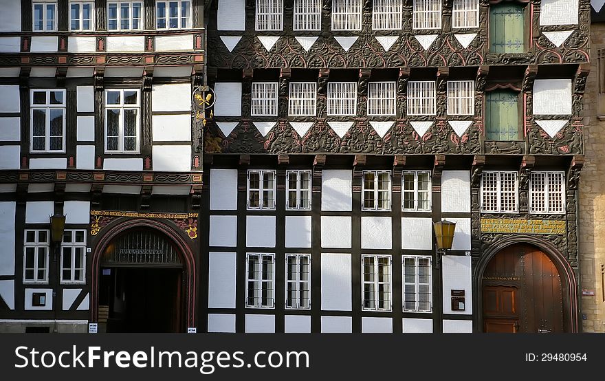 A half-timbered house in the center of Brunswick