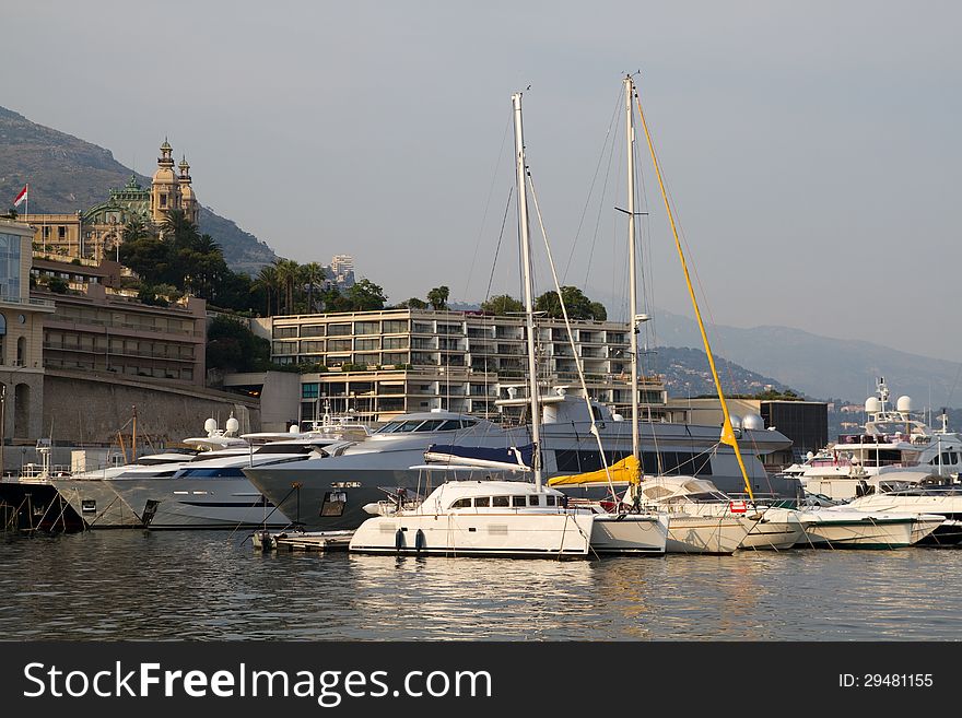 View of Monaco harbour, Monte Carlo