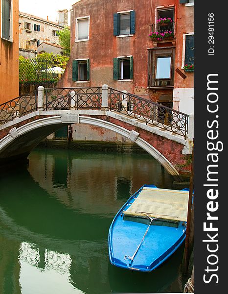 Romantic canal in Venice, Italy . Romantic canal in Venice, Italy .