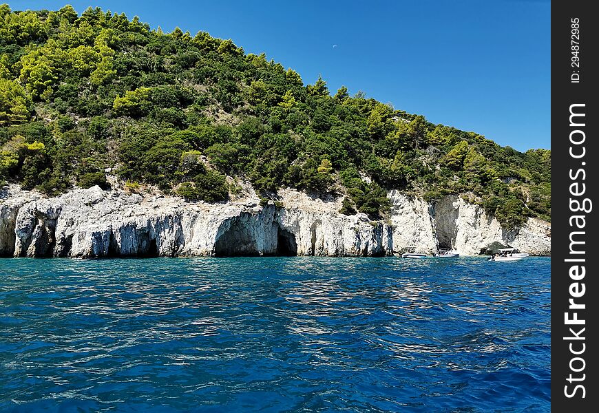 Blue Caves On The West Side Of Zakynthos Island, Greece