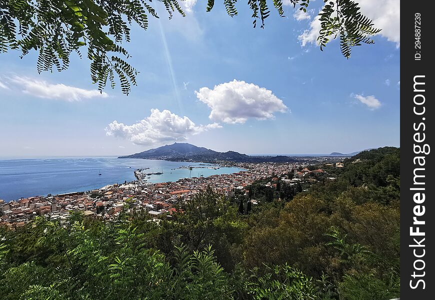 View over Zante Town from Bochali village, Zakynthos, Greece