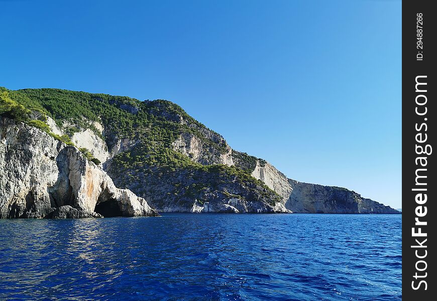 Keri caves on the west side of Zakynthos island, Greece